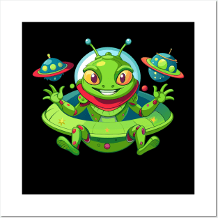 alien happy expression Posters and Art